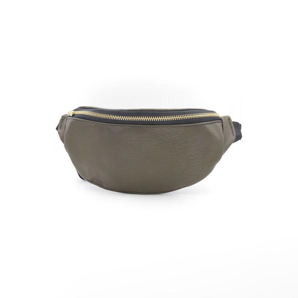 Olive leather Belt Bag