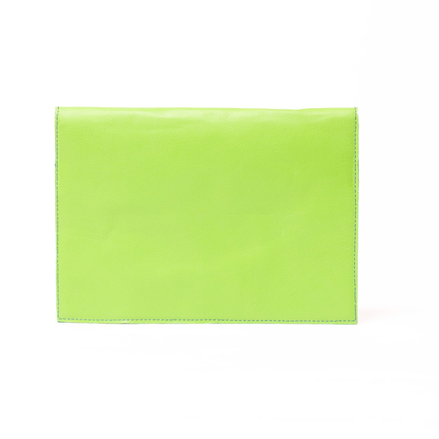 Renee Green & Blue Leather Foldover Clutch