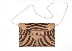 Renee Brown Zebra Hair on Hide Clutch