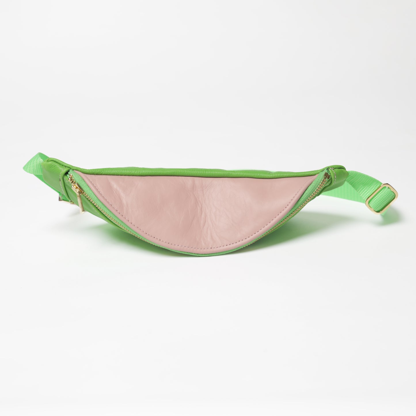Pink & Green Leather Waist Bag