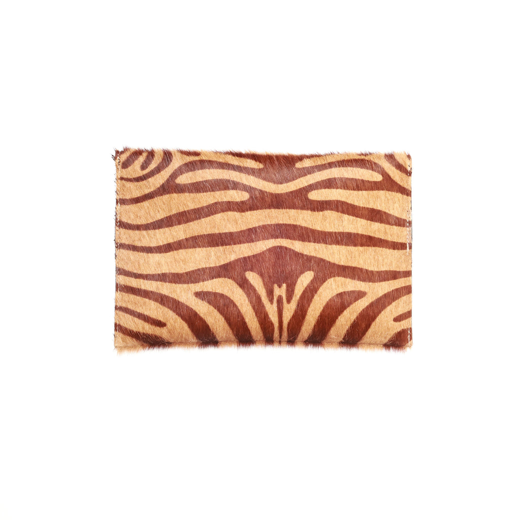 Renee Mocha Zebra Envelope Clutch (Warm Brown)