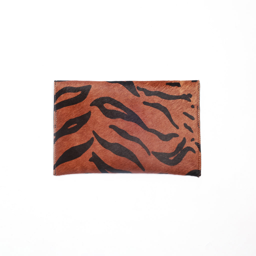 Renee Tiger Hair on Hide Clutch