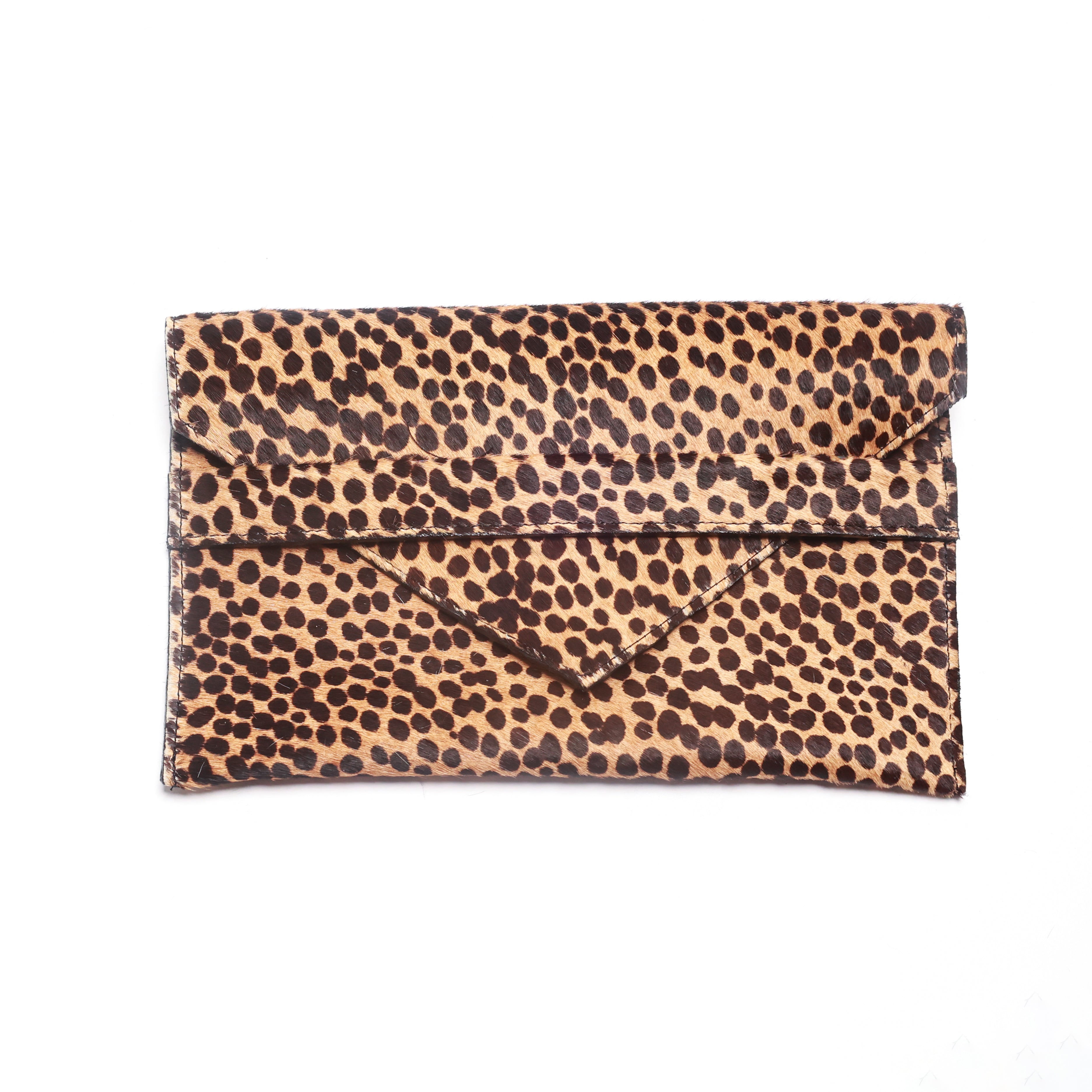 Renee Cheetah Hair on Hide Clutch