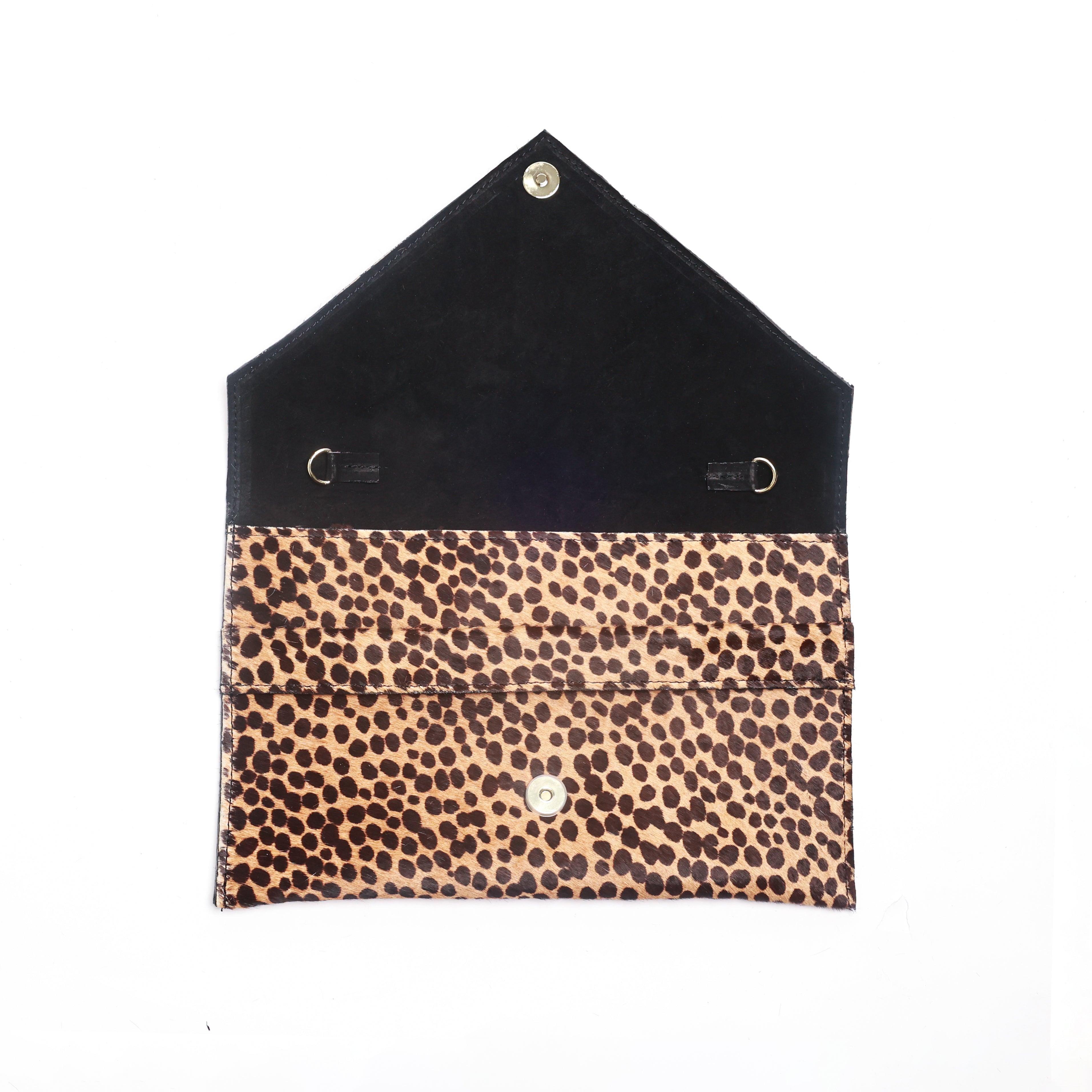 Renee Cheetah Hair on Hide Clutch