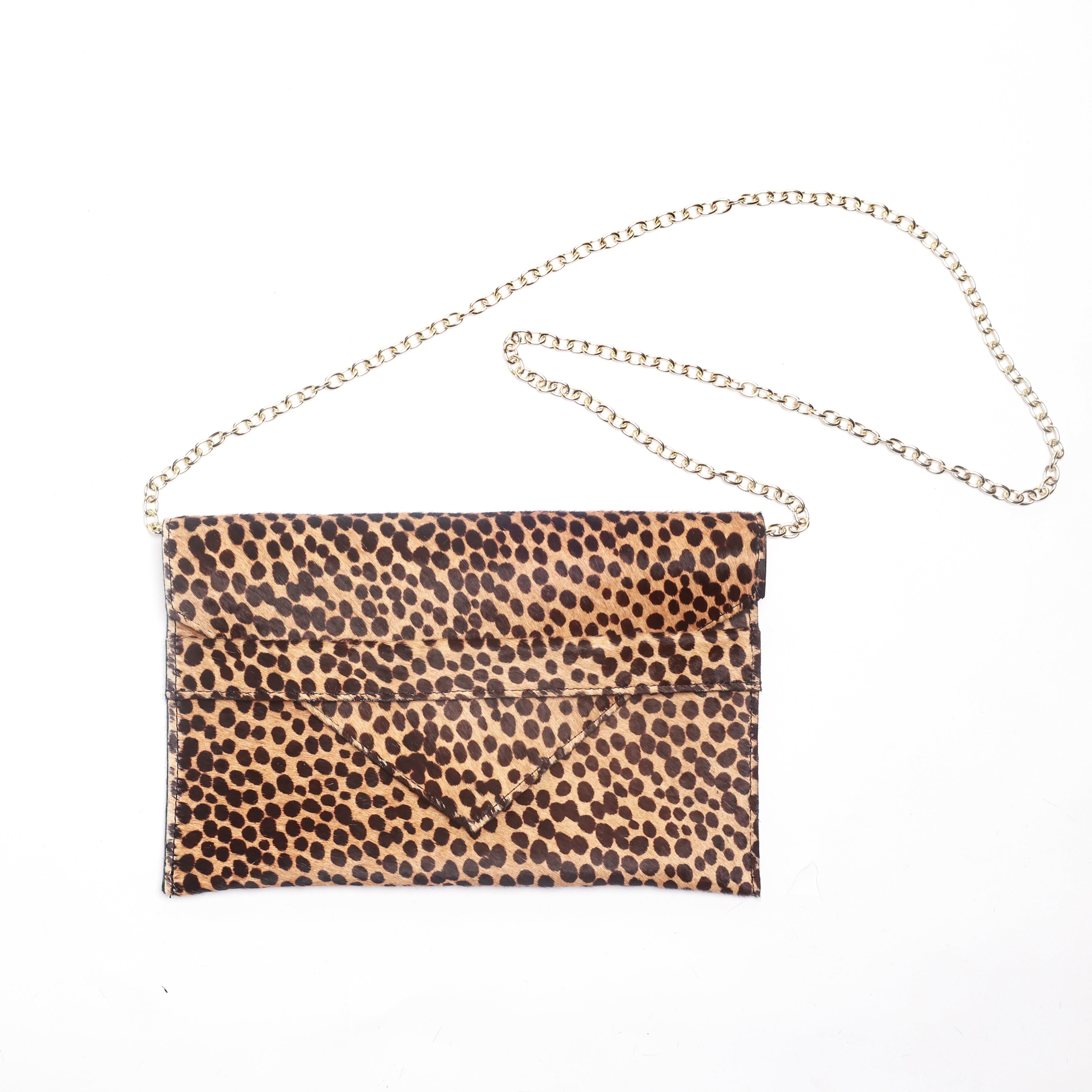 Renee Cheetah Hair on Hide Clutch