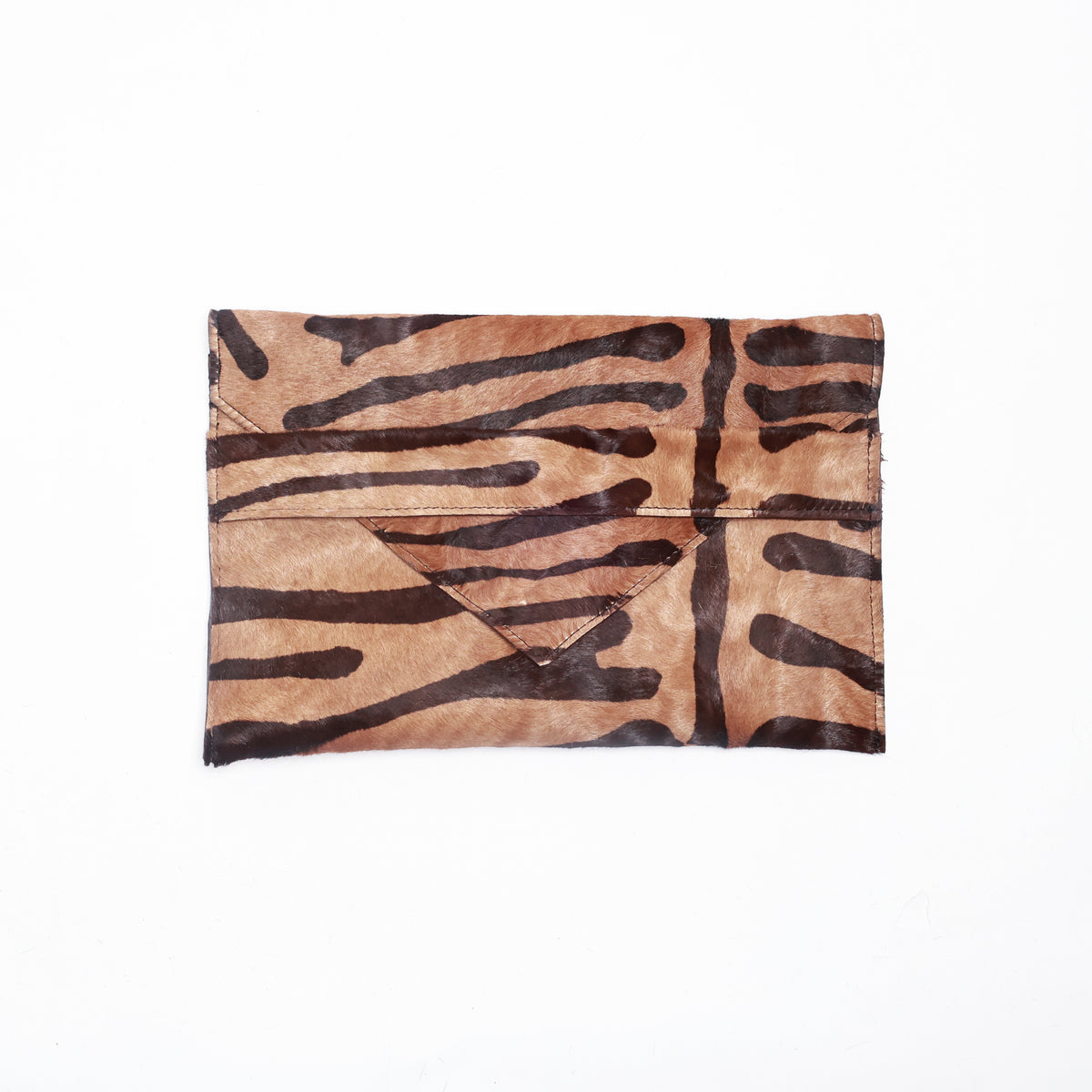 Renee Tiger Mocha Hair on Hide Clutch