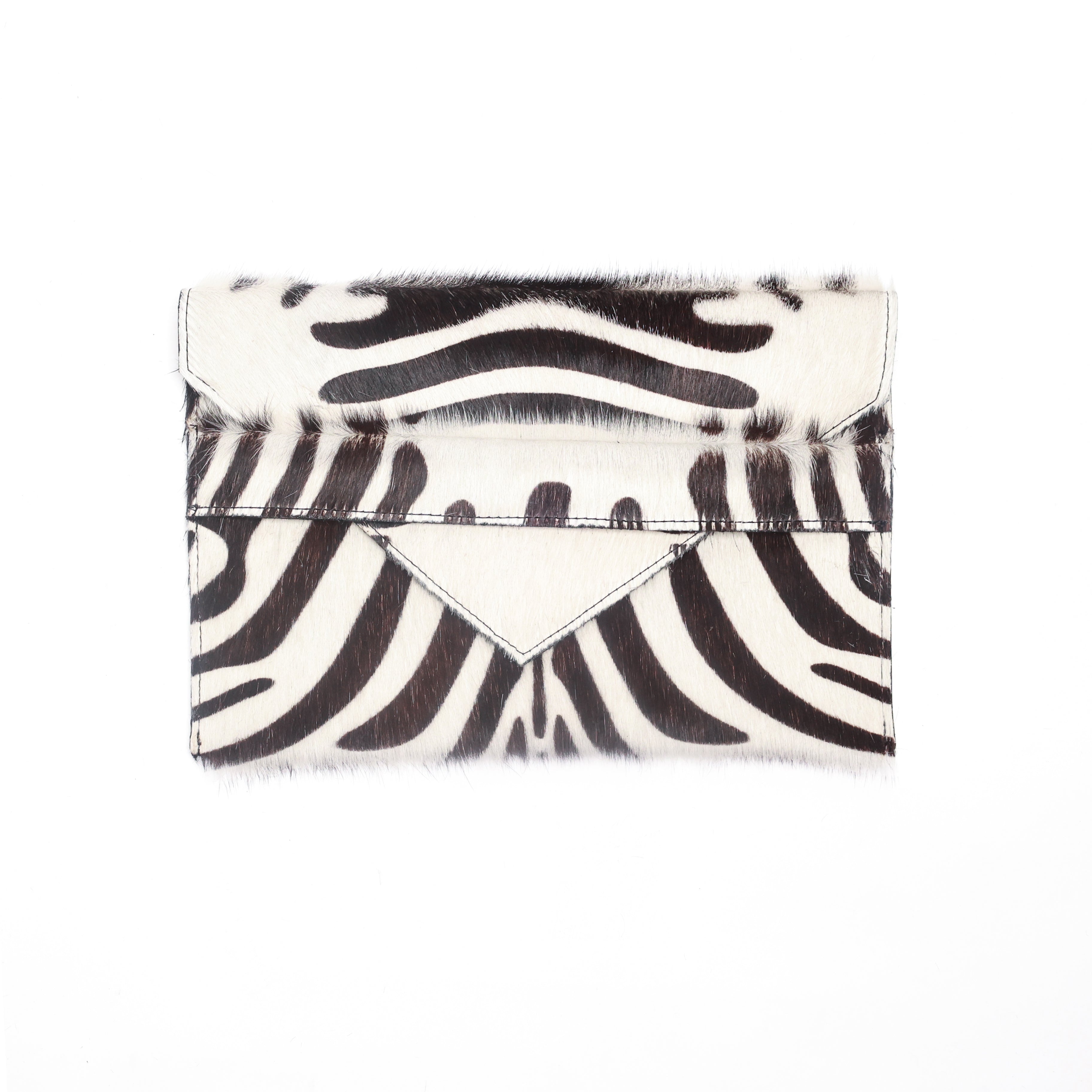 Renee Zebra Hair on Hide Clutch
