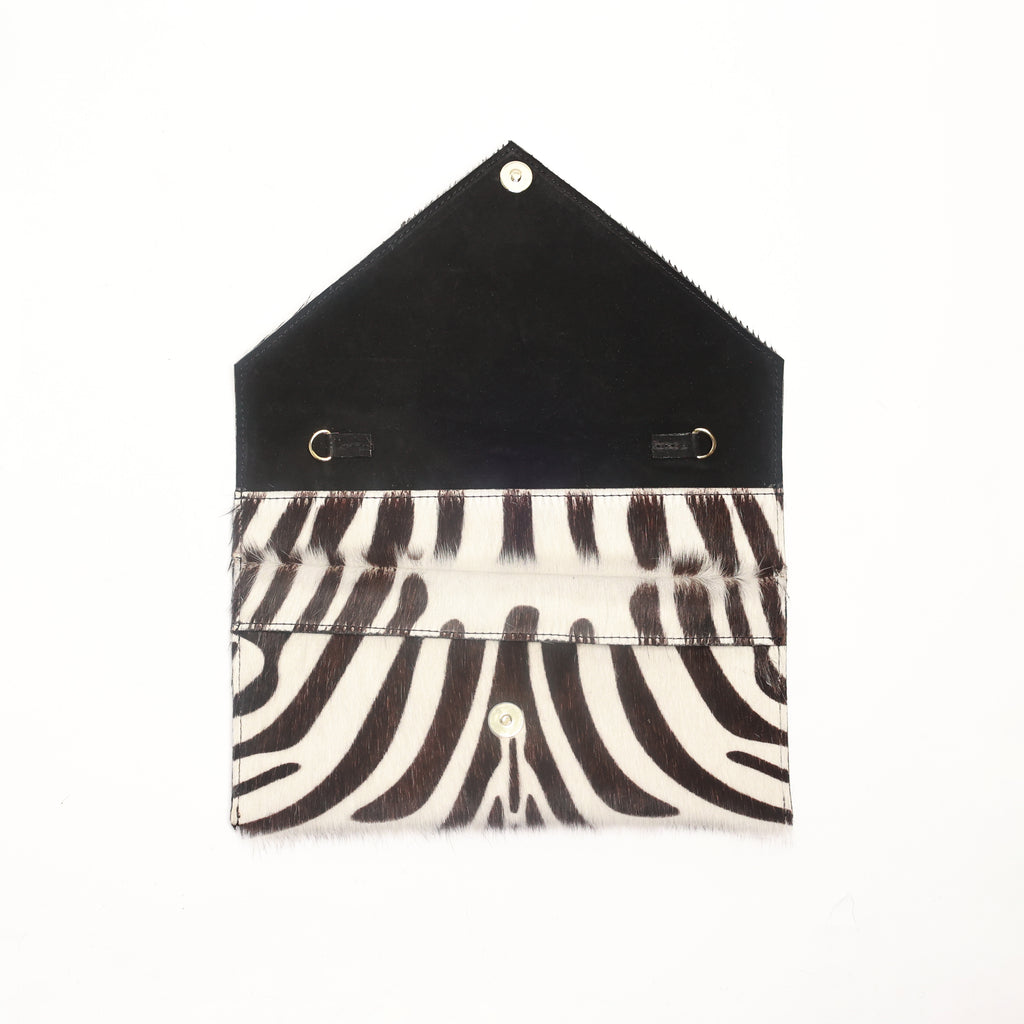 Renee Zebra Hair on Hide Clutch