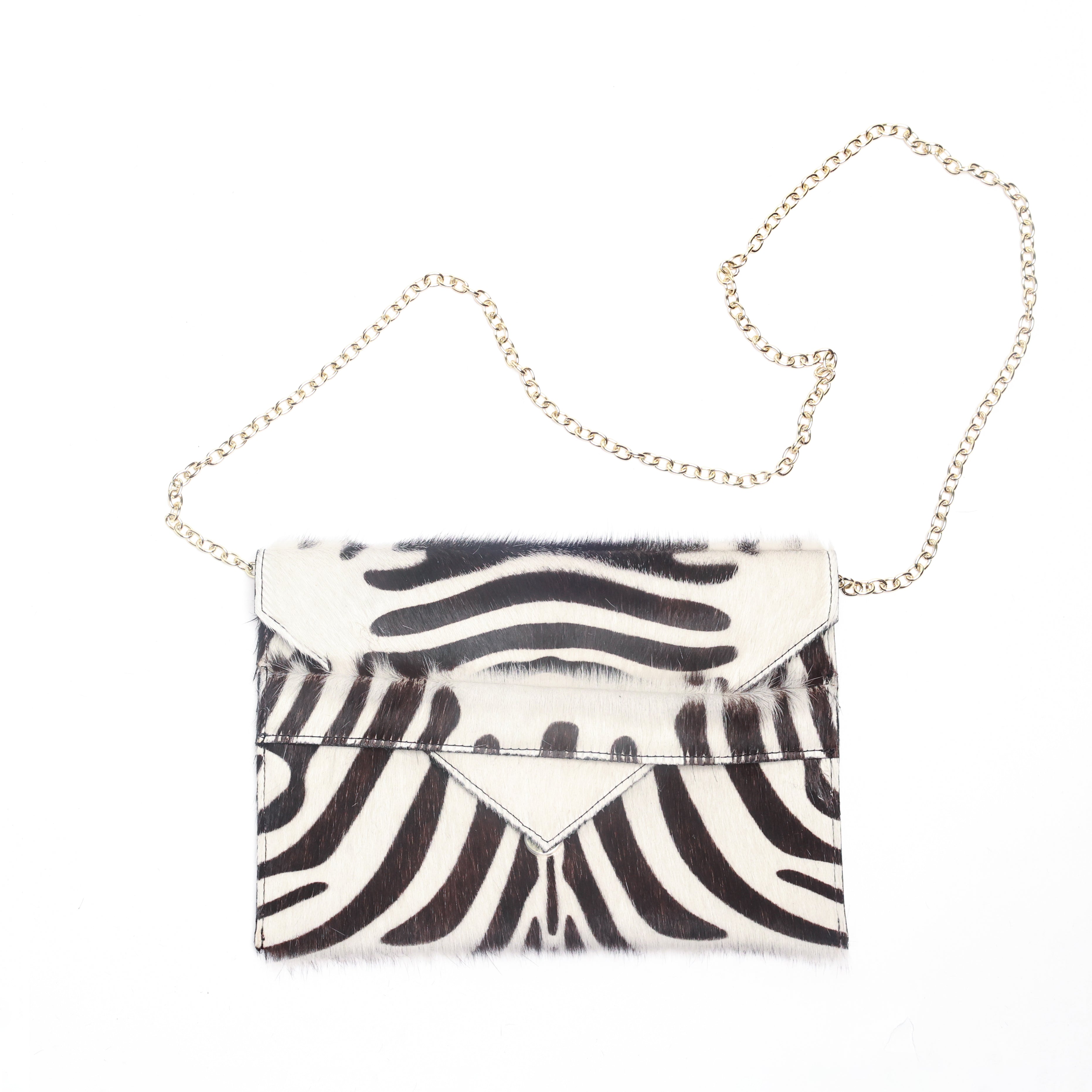 Renee Zebra Hair on Hide Clutch