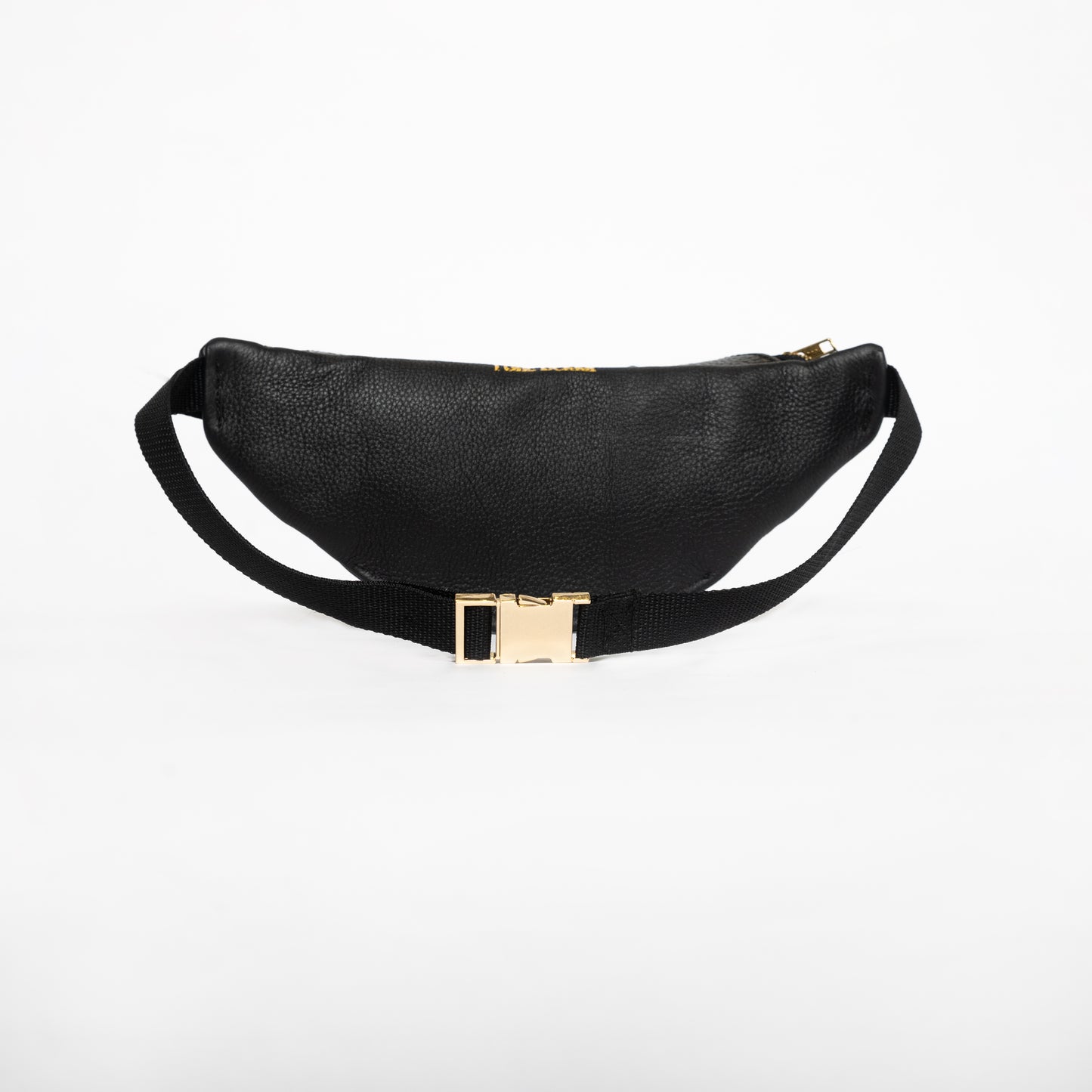 Black Leather Croc Belt Bag