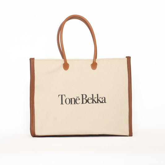 Daily Tan TB Canvas & Leather Tote